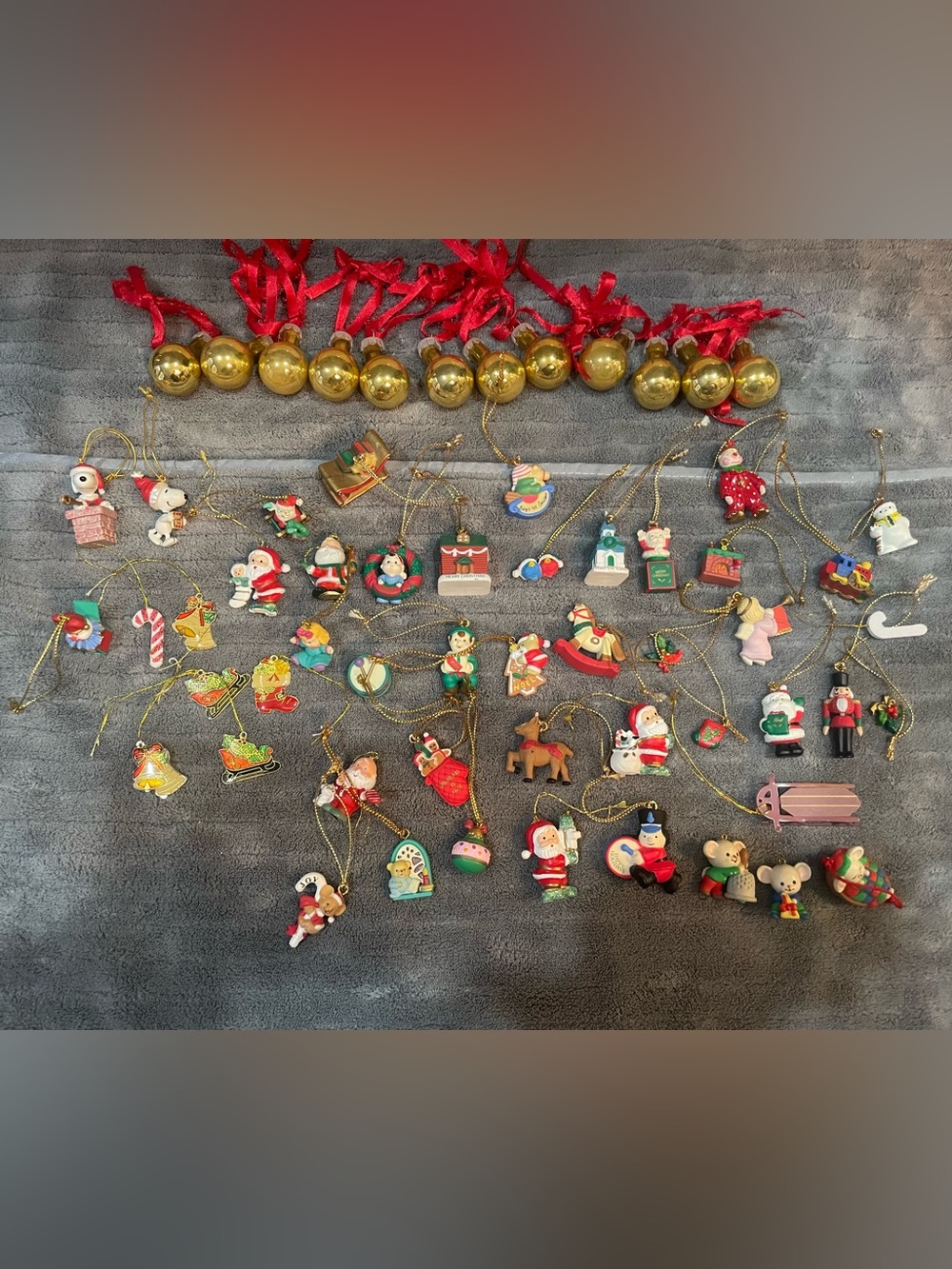 Vintage Mini Christmas Ornaments Glass And Plastic Huge Lot